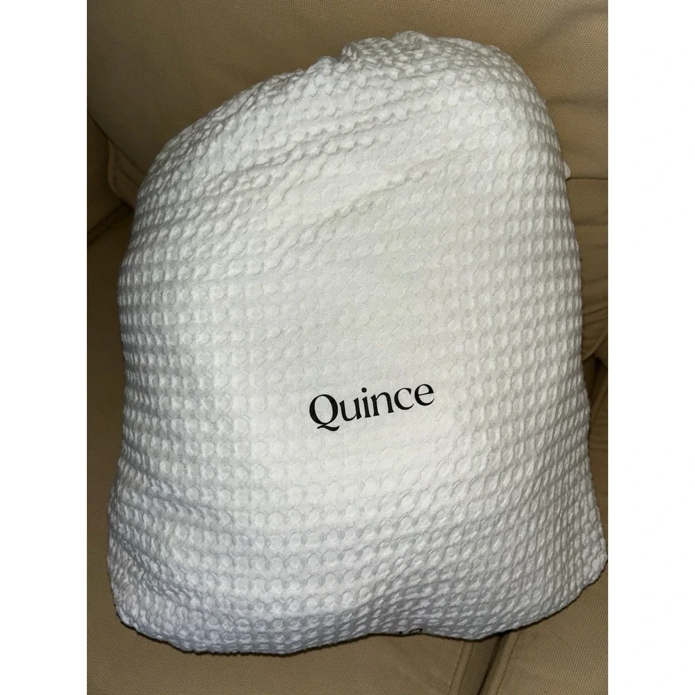 New Quince Queen Set White 3PC Organic Cotton Honeycomb Waffle